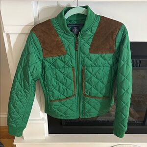 Ralph Lauren Sport Emerald Green with leather accents Jacket size S